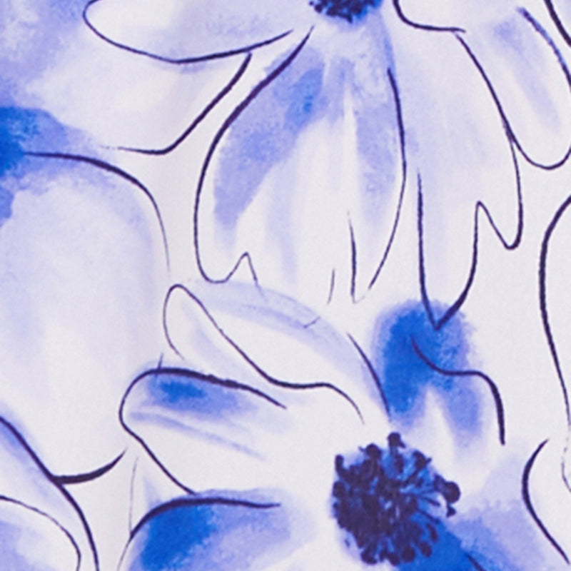 Watercolor Floral Sleeveless Empire Waist Dress