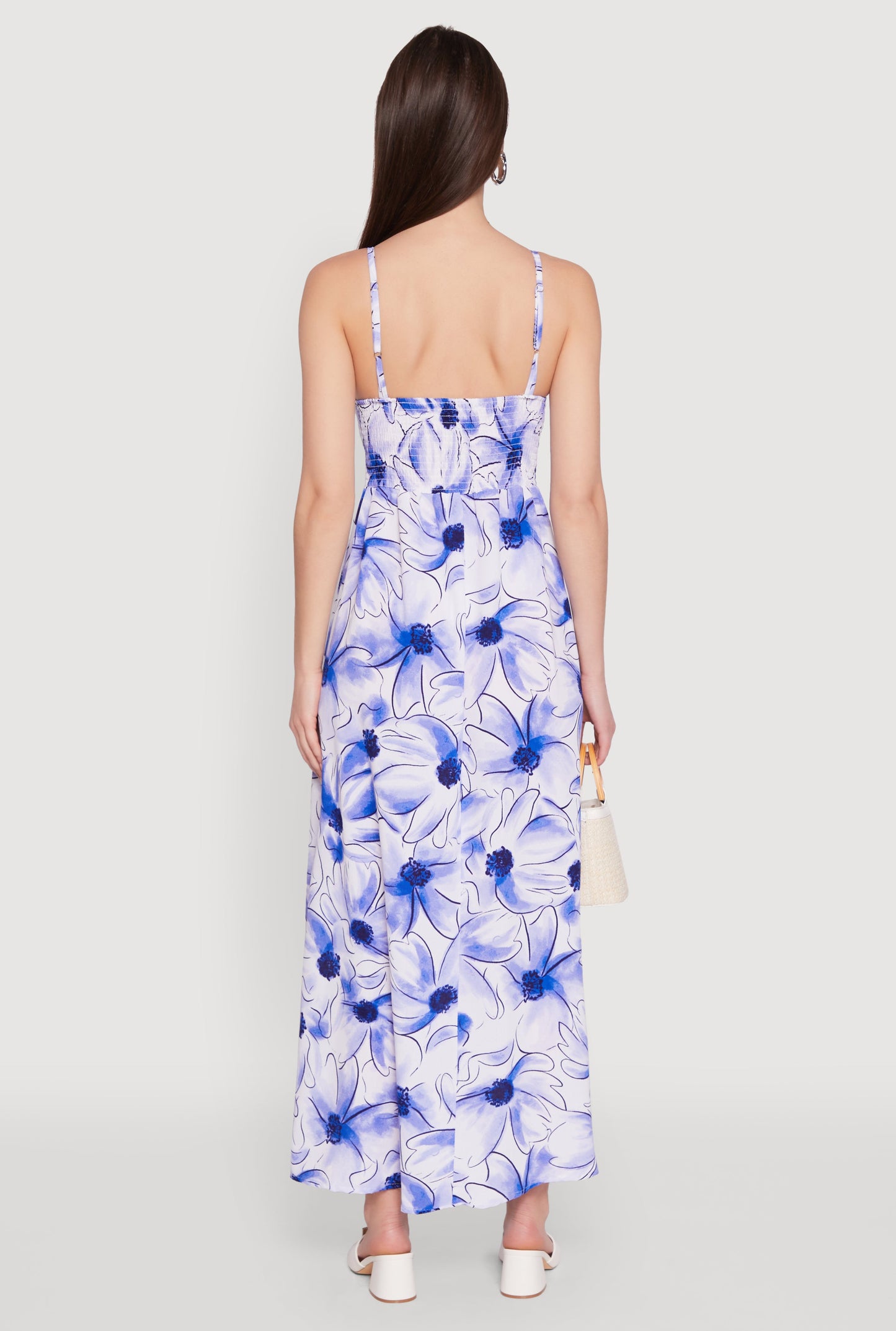 Watercolor Floral Sleeveless Empire Waist Dress