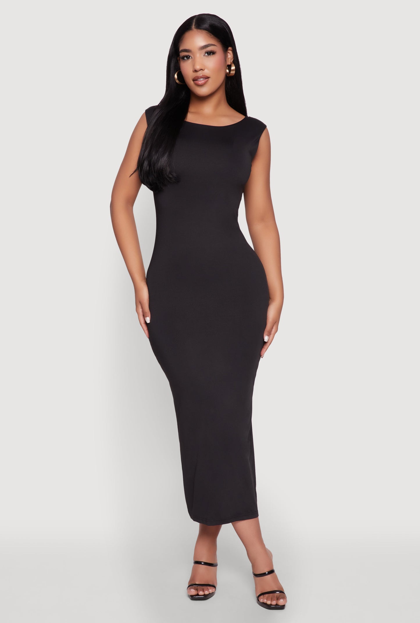 Scoop Neck Open Back Maxi Dress