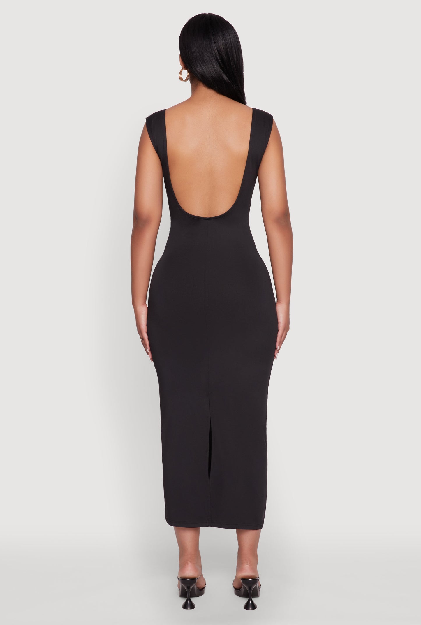 Scoop Neck Open Back Maxi Dress