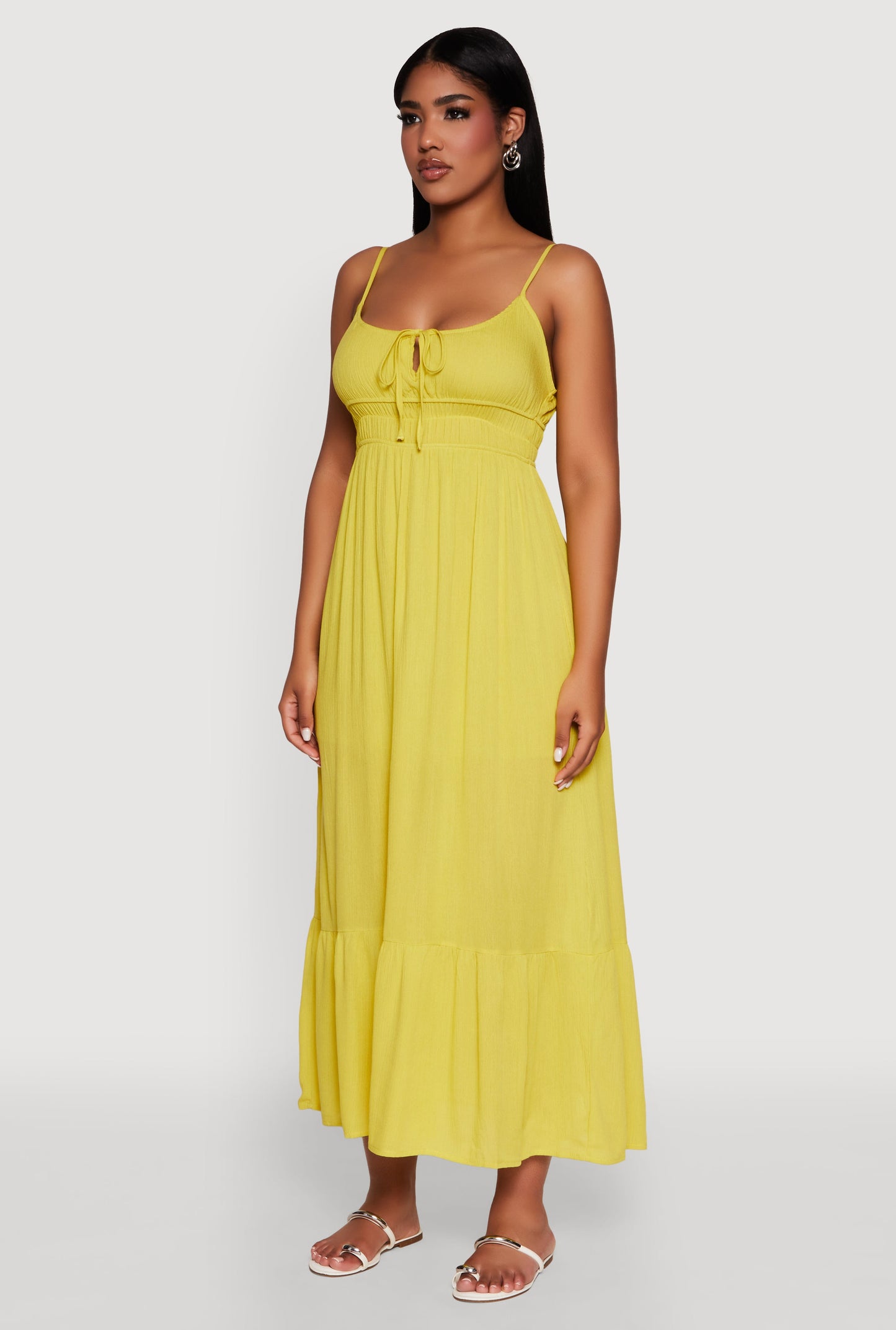 Tie Front Keyhole Maxi Dress