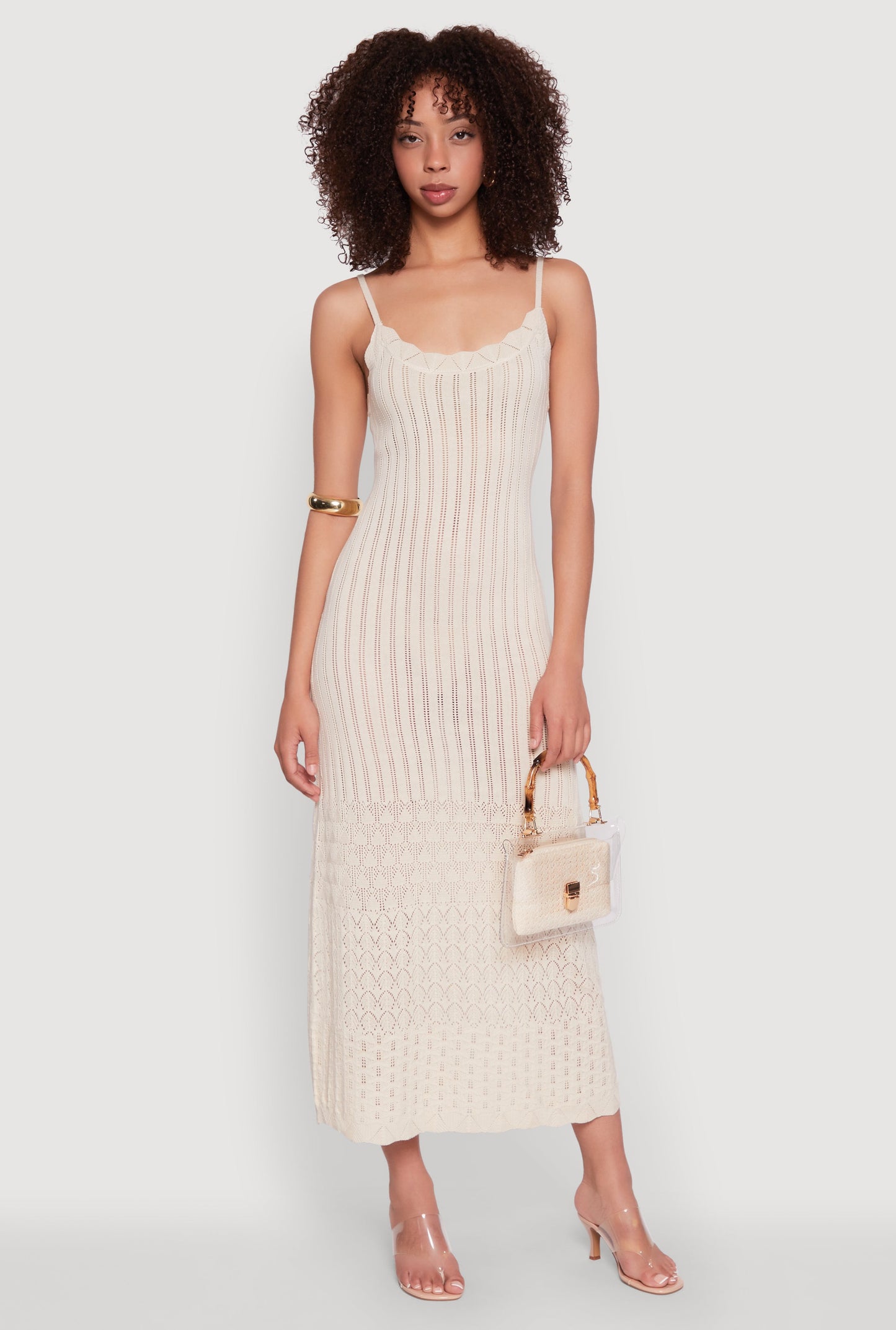 Madden Girl Pointelle Knit Cami Maxi Dress
