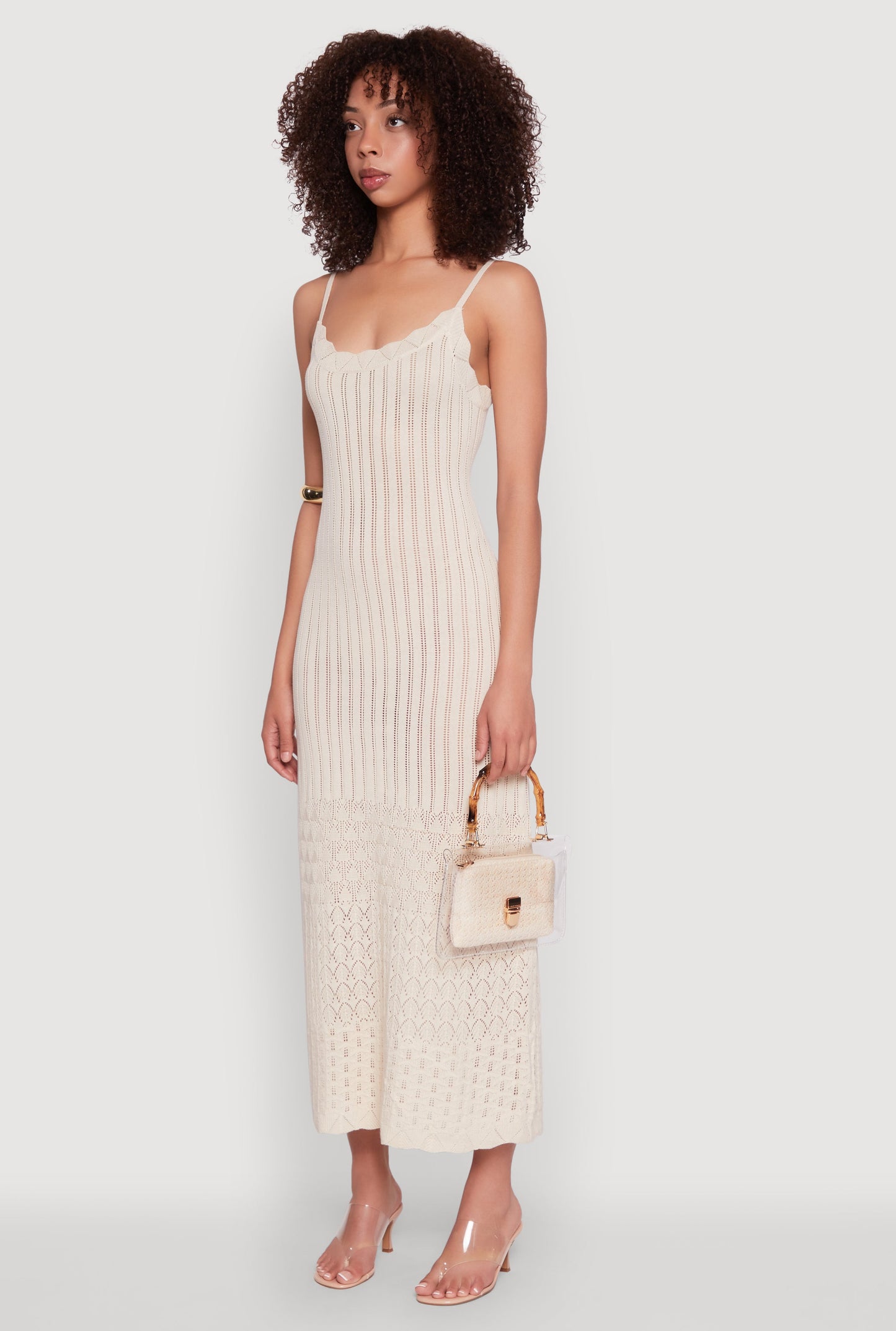 Madden Girl Pointelle Knit Cami Maxi Dress