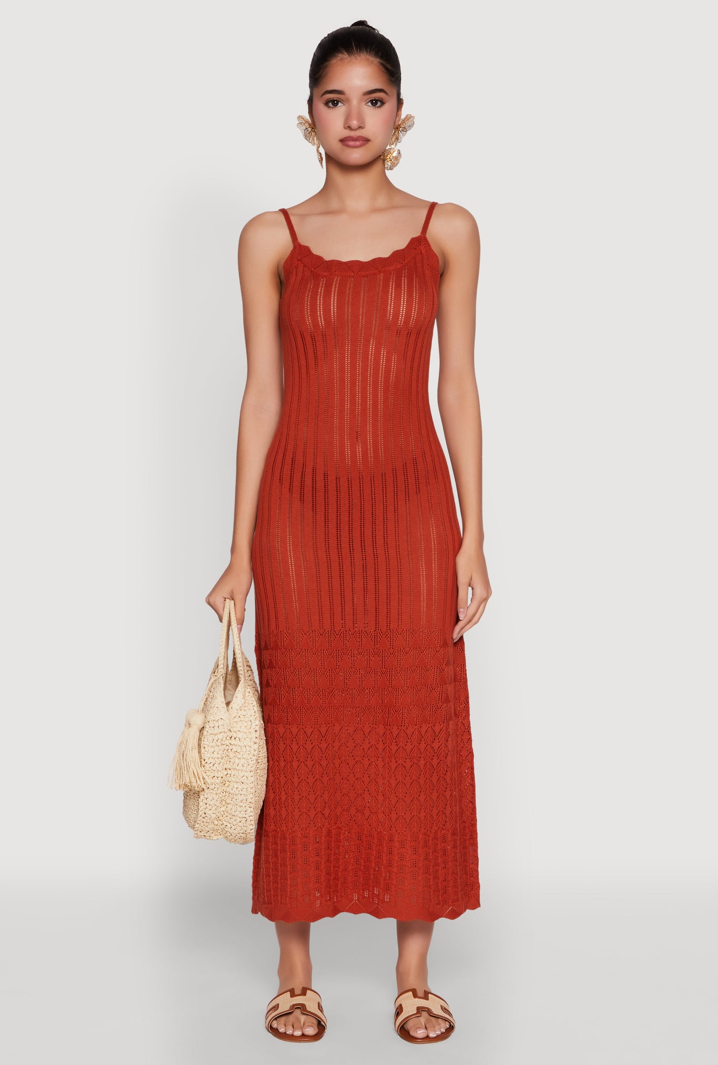 Madden Girl Pointelle Knit Cami Maxi Dress