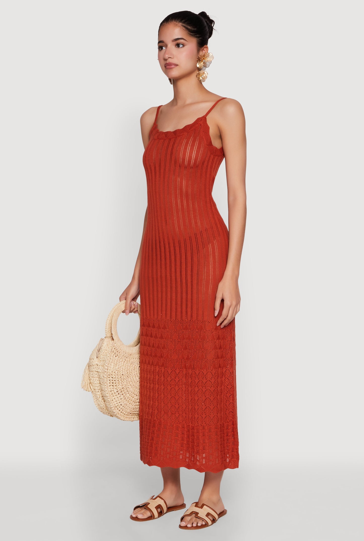 Madden Girl Pointelle Knit Cami Maxi Dress