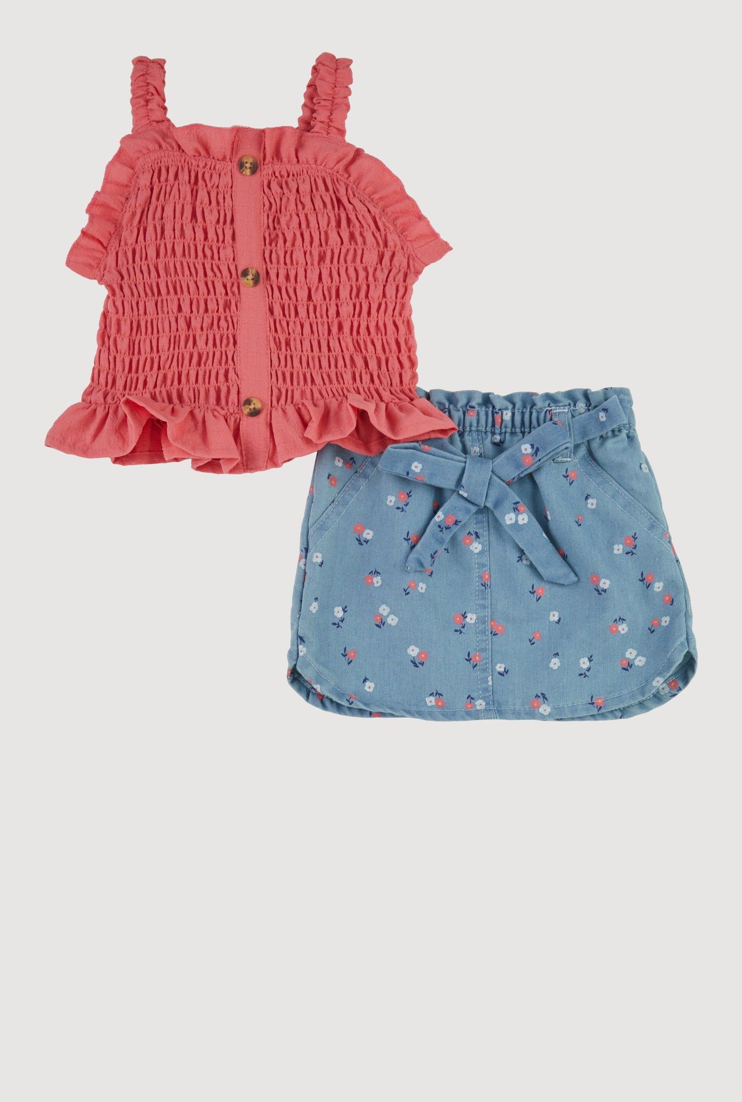 Baby Girls 12-24M Chic Peasant Top and Denim Pencil Skirt