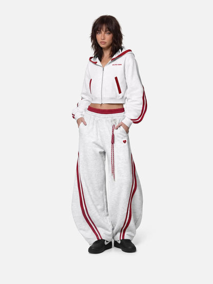 Striped Baggy Sweatpants & Hoodie