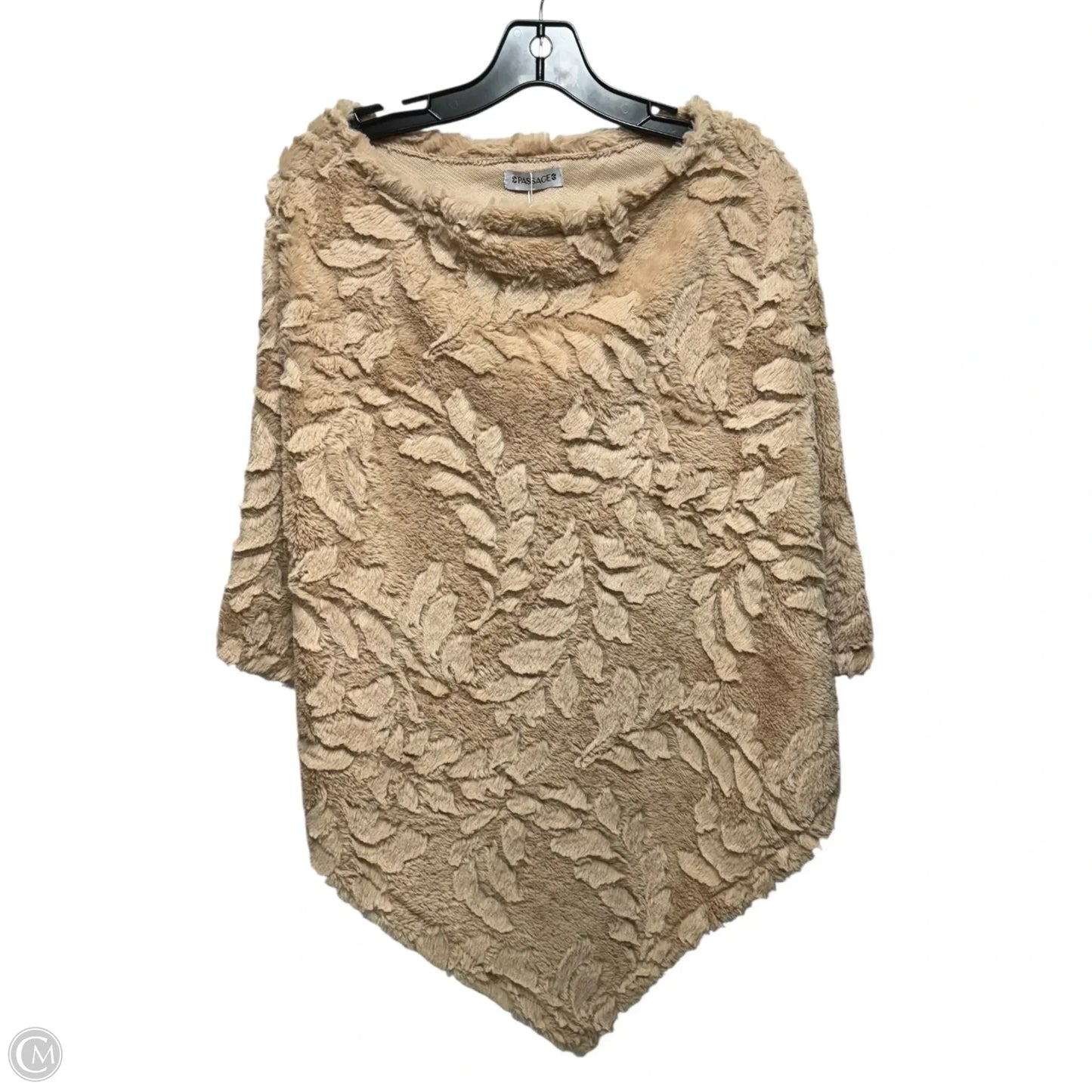 Faux Fur Poncho By Passage In Tan, Size: Osfm