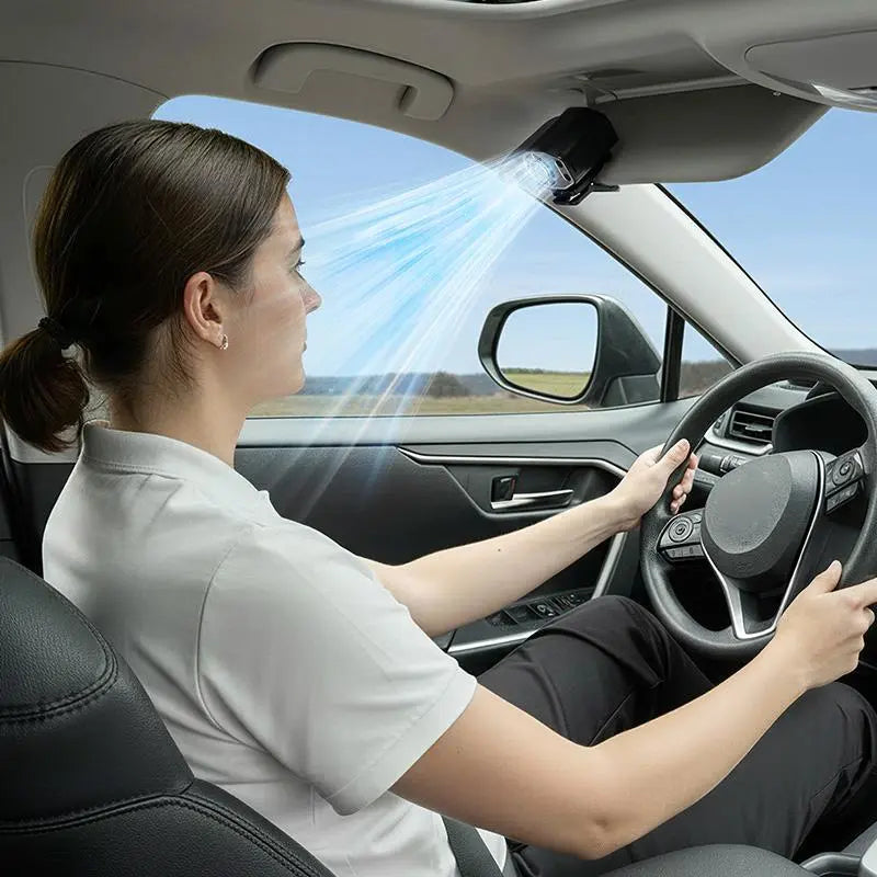 Car Clip-On Fan with LED Display