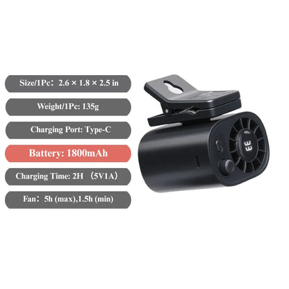 Car Clip-On Fan with LED Display