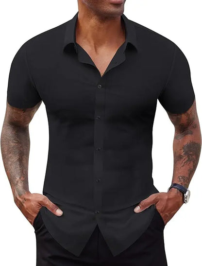 Men's Slim Fit Stretch Dress Shirts 2-Pack