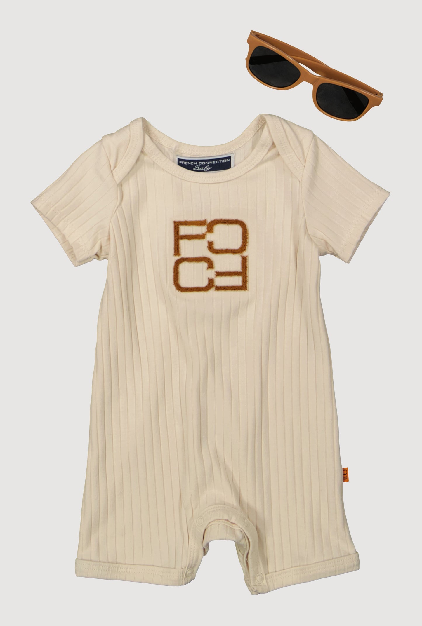 Baby 0-9M Chenille Patch Romper and Sunglasses