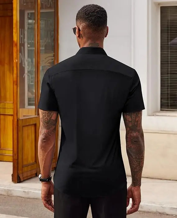 Men's Slim Fit Stretch Dress Shirts 2-Pack