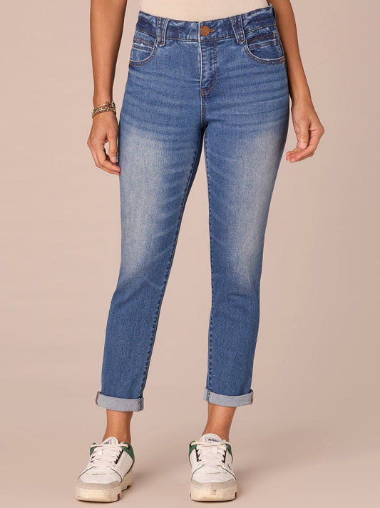 Absolution Mid-Rise Ankle Skimmer Jeans with Roll Cuff Hem
