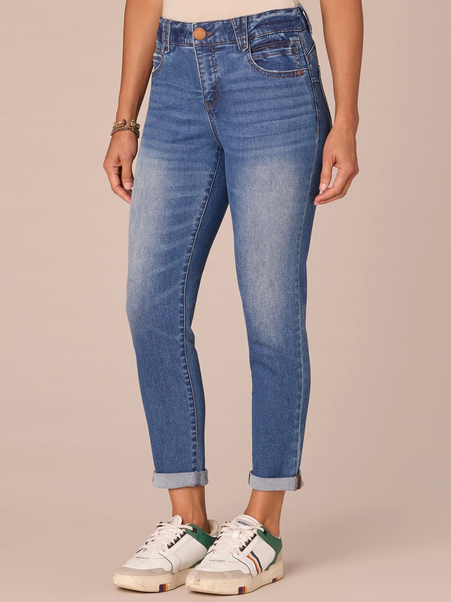 Absolution Mid-Rise Ankle Skimmer Jeans with Roll Cuff Hem