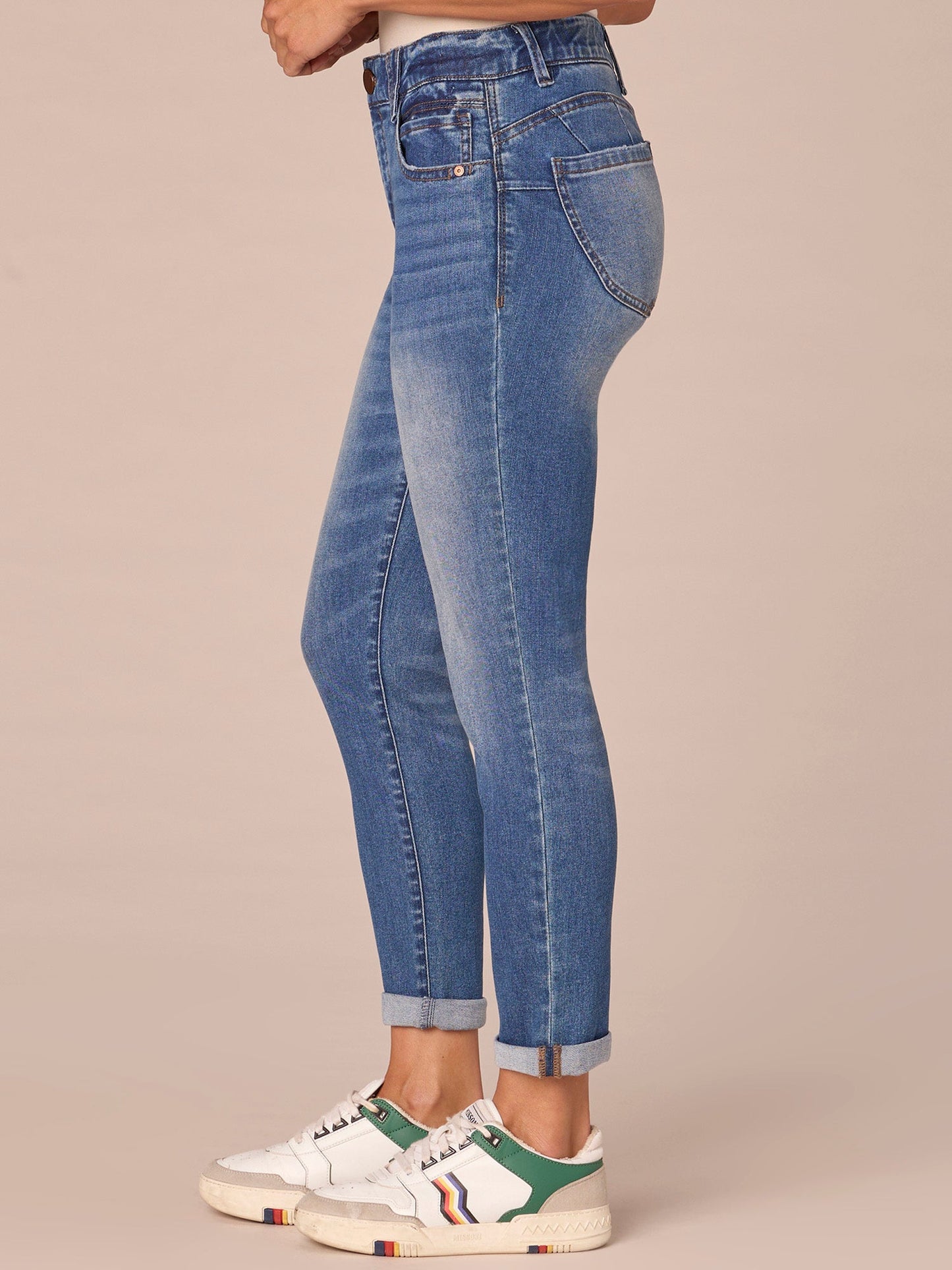 Absolution Mid-Rise Ankle Skimmer Jeans with Roll Cuff Hem