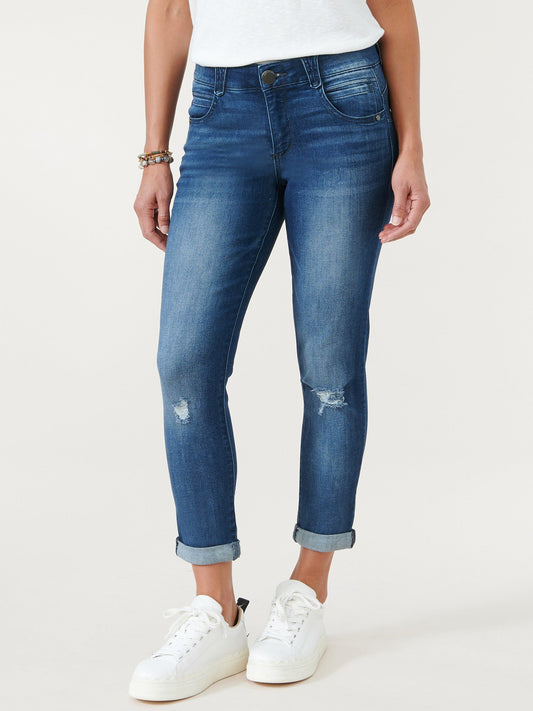 Absolution® Blue Ankle Skimmer Distressed Jean