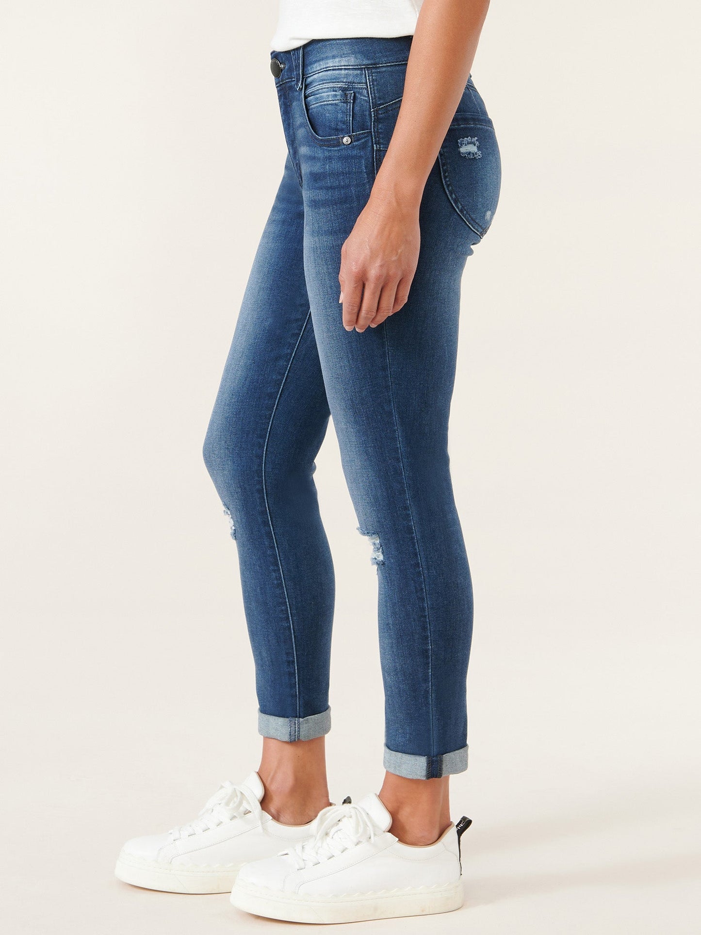 Absolution® Blue Ankle Skimmer Distressed Jean