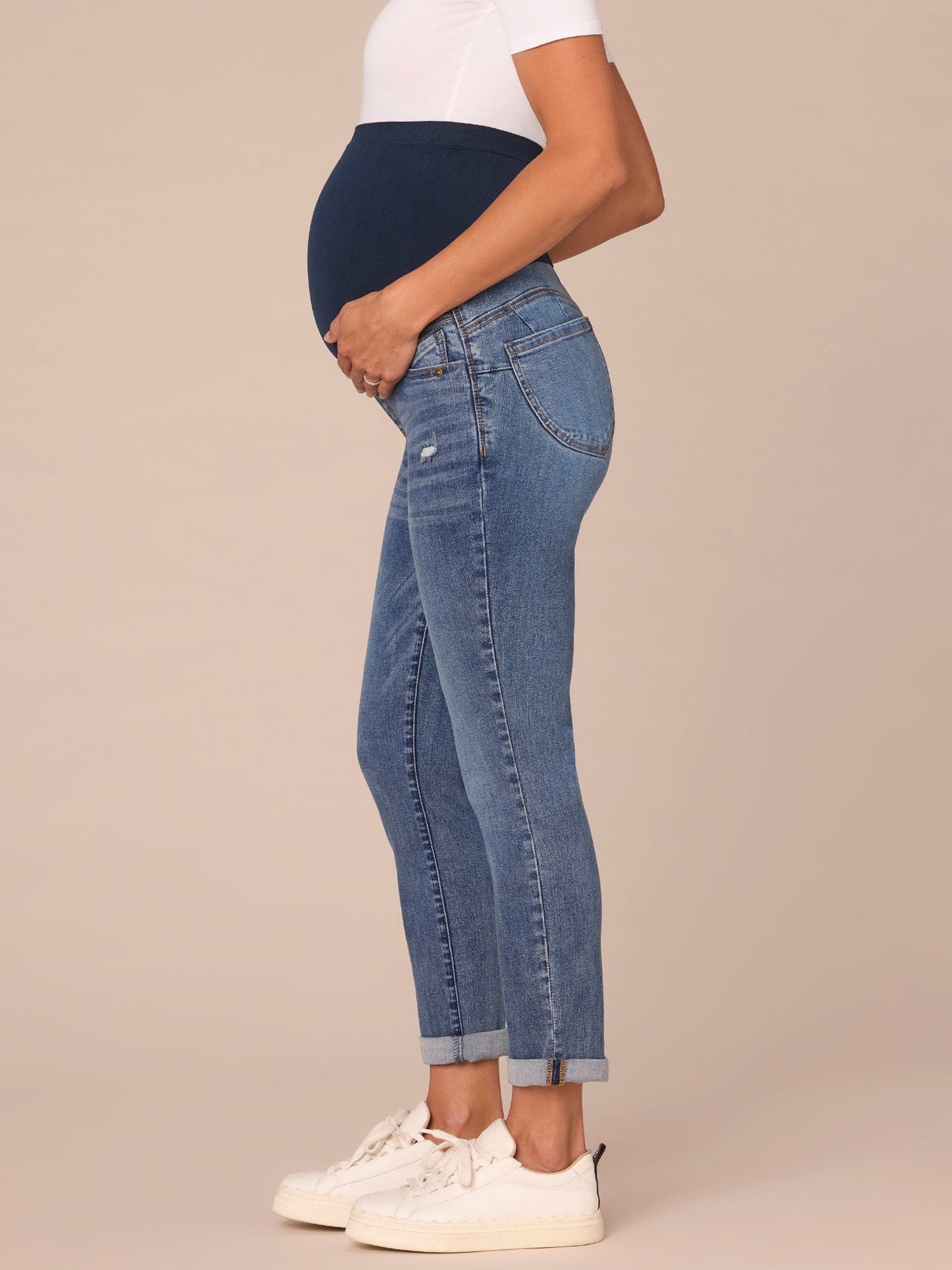 Absolution Blue Maternity Ankle Skimmer Baby Bump Jeans