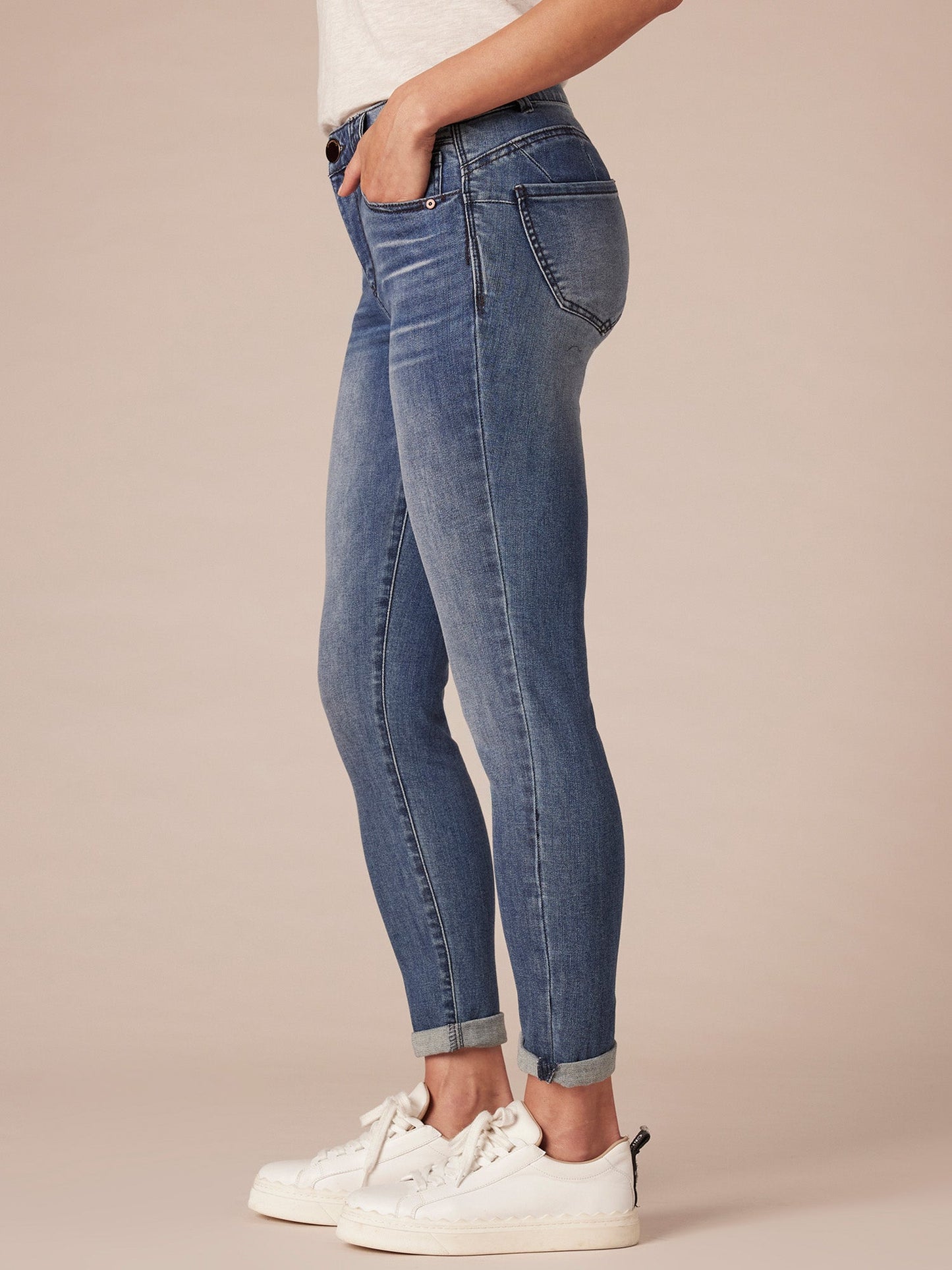Absolution® Blue Denim Booty Lift Plus Ankle Skimmers