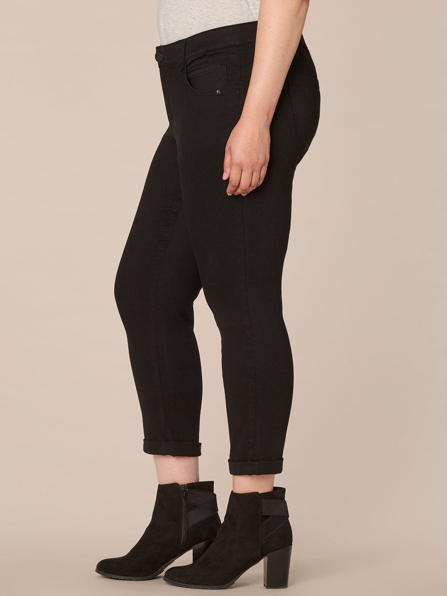 Absolution® Plus Black Denim Ankle Skimmer Jeans