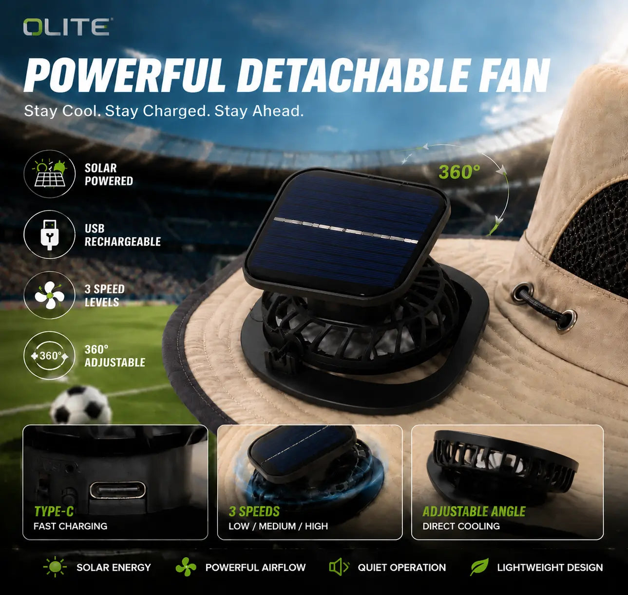 Solar Fan Cooling Hat
