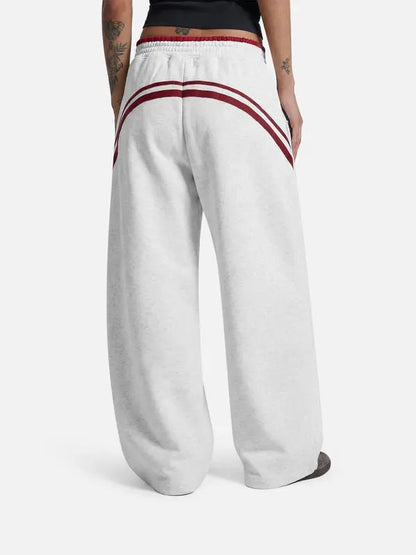 Striped Baggy Sweatpants & Hoodie